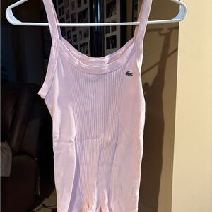 Lacoste Vintage Light Pink Ribbed Top